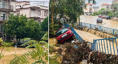 Yeni Foça’yı Sağanak Vurdu: Sokaklar Nehre Döndü