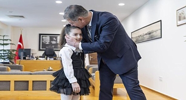 Başkanlık makamında gurur veren buluşma